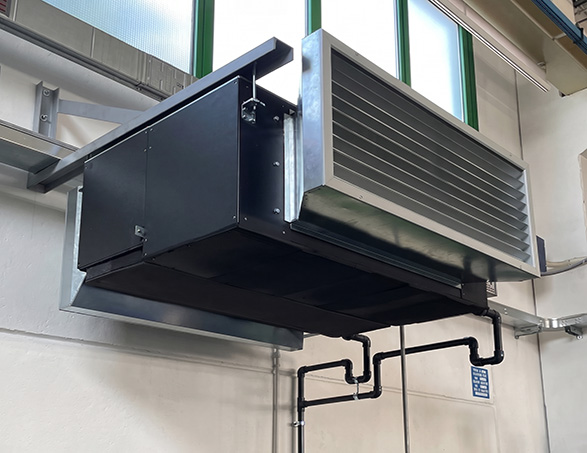 Clivet high static pressure ducted indoor unit, installed for the comfort of the working environment.
