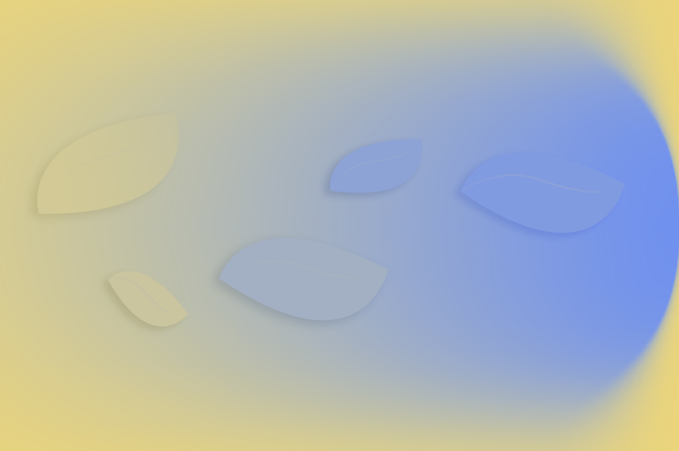 Grafische Darstellung mit schwebenden Blättern.