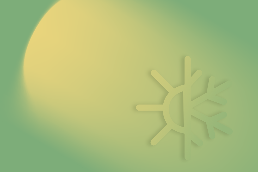 Aura macht alles... zu jeder Jahreszeit! Grafisches Zeichen für Warm/Kalt.