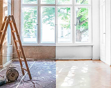 Haus im Umbau, vorher und nachher