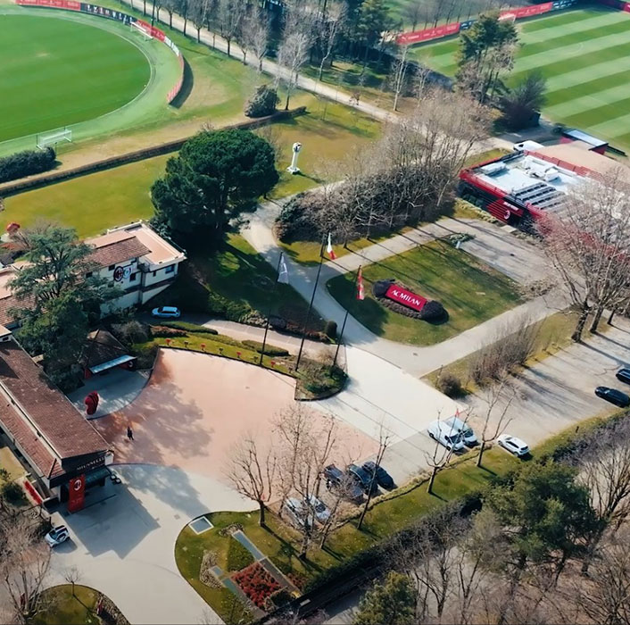 Luftaufnahme des Milanello Sports Center
